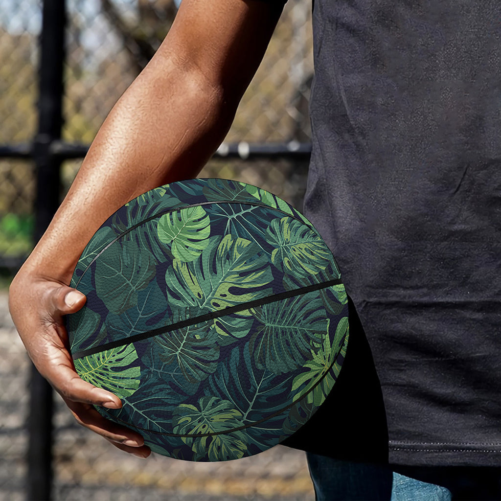 Monstera Palm Leaves Pattern Print Basketball