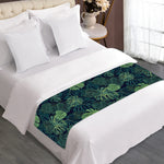 Monstera Palm Leaves Pattern Print Bed Runner