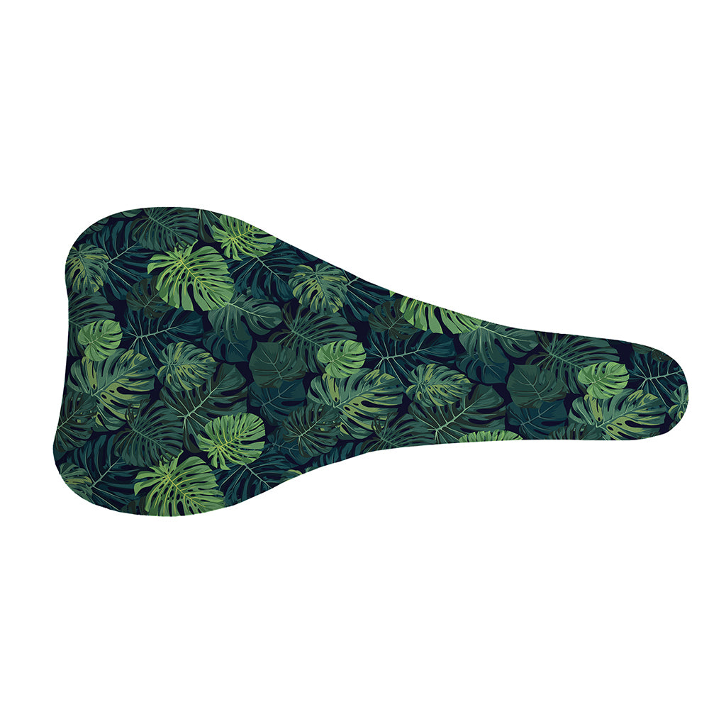 Monstera Palm Leaves Pattern Print Bicycle Seat Cover