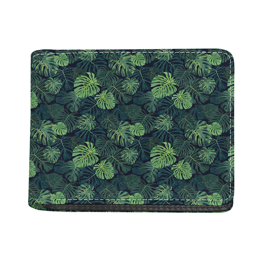 Monstera Palm Leaves Pattern Print Bifold Wallet