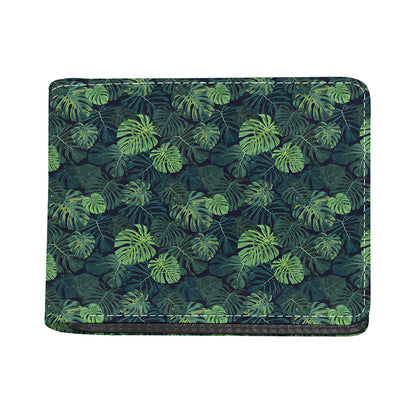 Monstera Palm Leaves Pattern Print Bifold Wallet