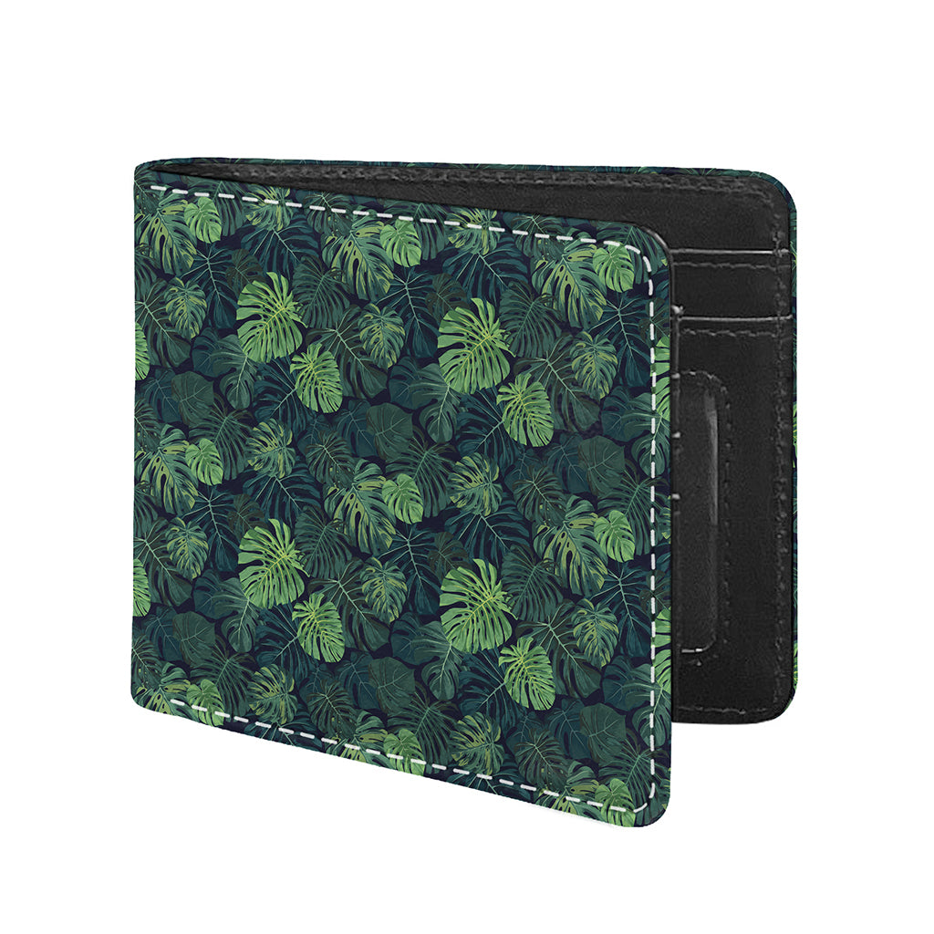 Monstera Palm Leaves Pattern Print Bifold Wallet
