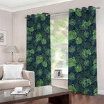 Monstera Palm Leaves Pattern Print Blackout Grommet Curtains