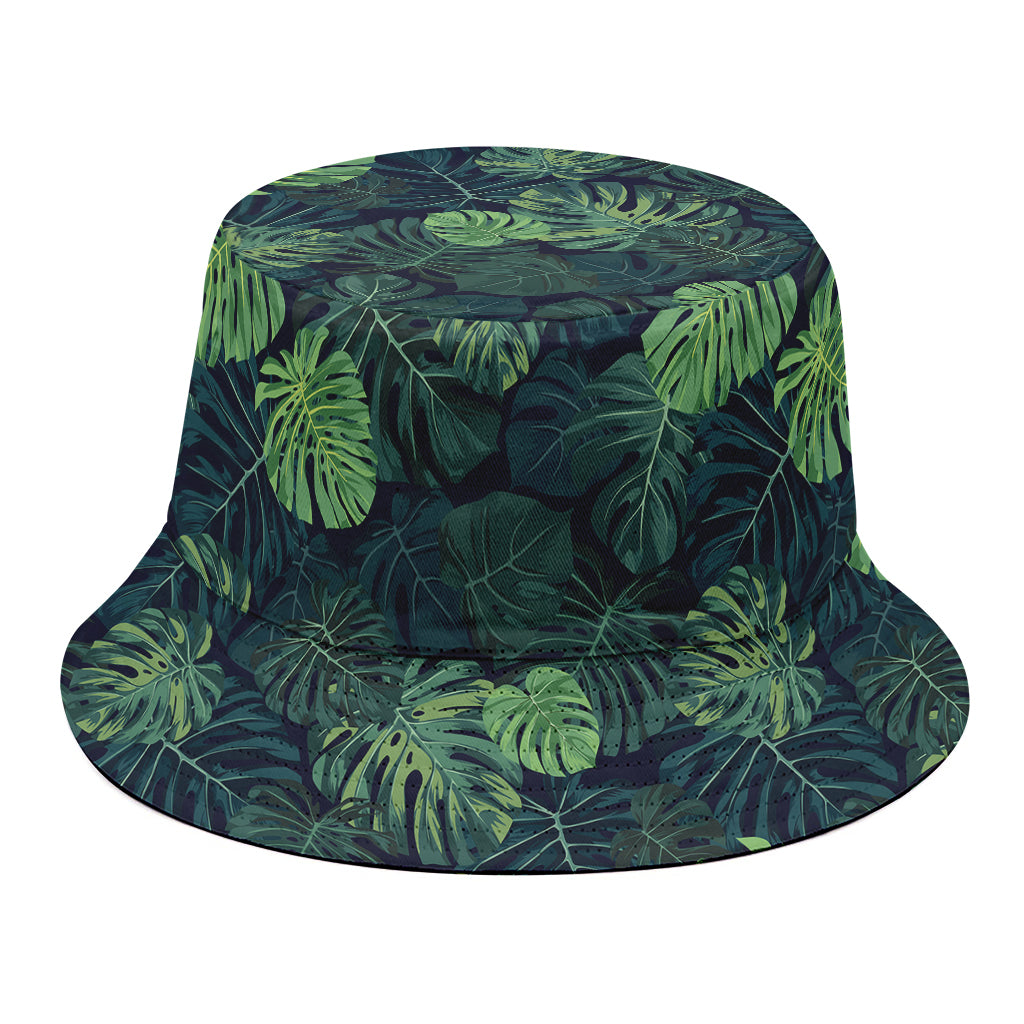 Monstera Palm Leaves Pattern Print Bucket Hat