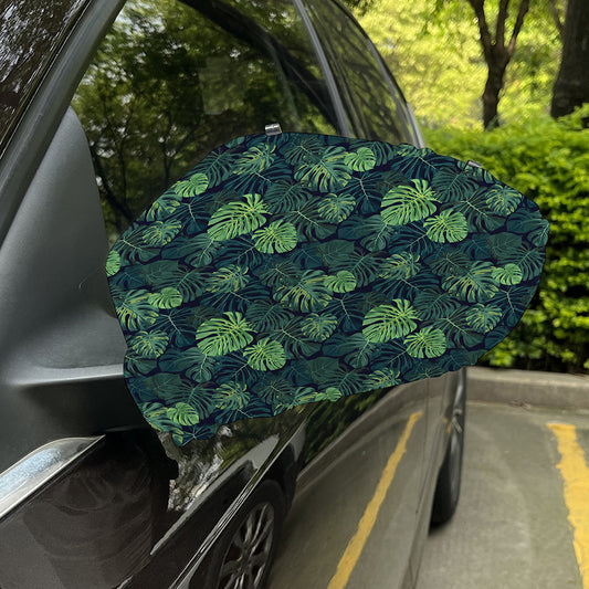 Monstera Palm Leaves Pattern Print Car Side Mirror Covers