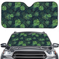 Monstera Palm Leaves Pattern Print Car Windshield Sun Shade