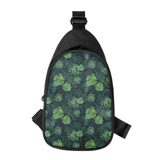 Monstera Palm Leaves Pattern Print Chest Bag