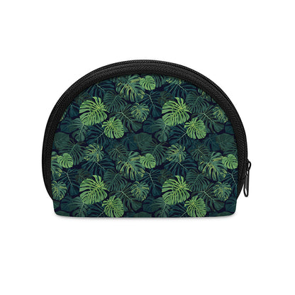 Monstera Palm Leaves Pattern Print Coin Purse