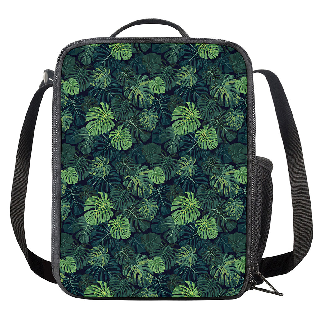 Monstera Palm Leaves Pattern Print Crossbody Lunch Bag