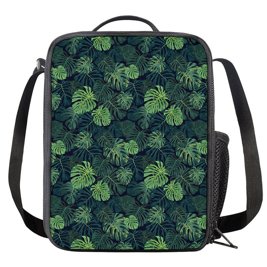 Monstera Palm Leaves Pattern Print Crossbody Lunch Bag