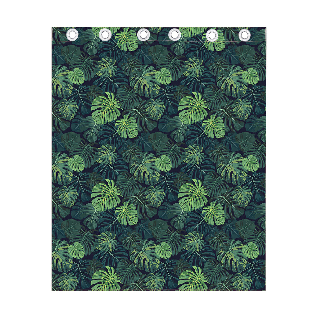 Monstera Palm Leaves Pattern Print Curtain
