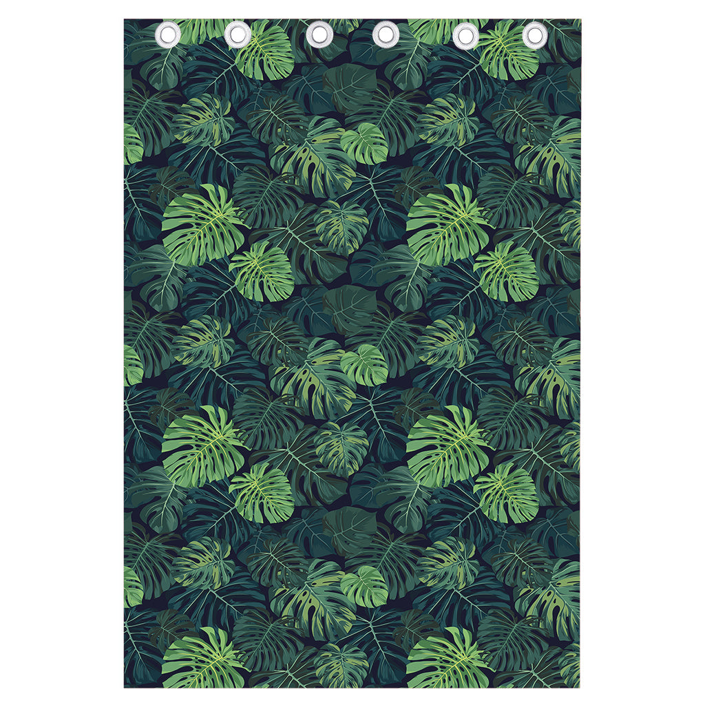 Monstera Palm Leaves Pattern Print Curtain