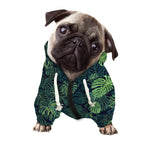 Monstera Palm Leaves Pattern Print Dog Zip Up Hoodie
