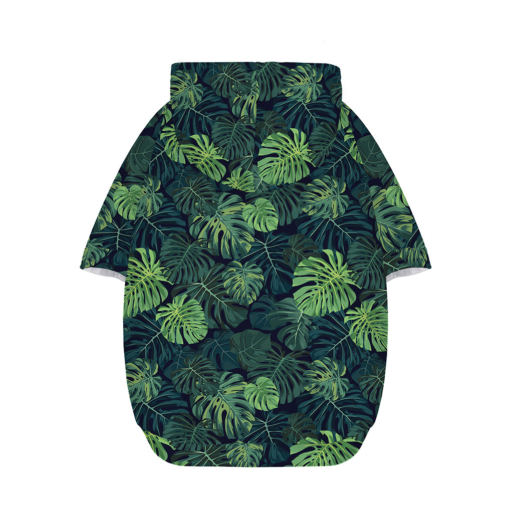 Monstera Palm Leaves Pattern Print Dog Zip Up Hoodie