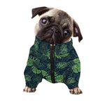 Monstera Palm Leaves Pattern Print Dog Zip Up Jacket