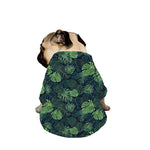 Monstera Palm Leaves Pattern Print Dog Zip Up Jacket