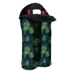 Monstera Palm Leaves Pattern Print Double Neoprene Wine Tote