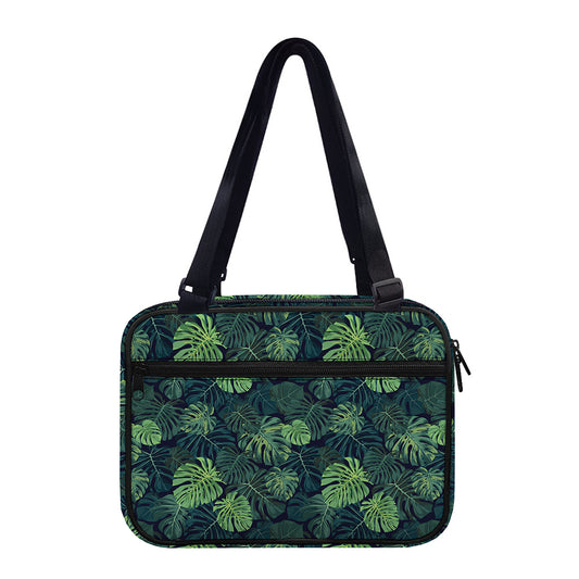 Monstera Palm Leaves Pattern Print Double Strap Bible Bag