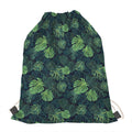 Monstera Palm Leaves Pattern Print Drawstring Bag