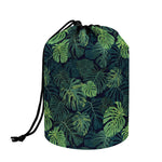 Monstera Palm Leaves Pattern Print Drawstring Makeup Bag