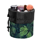 Monstera Palm Leaves Pattern Print Drawstring Makeup Bag