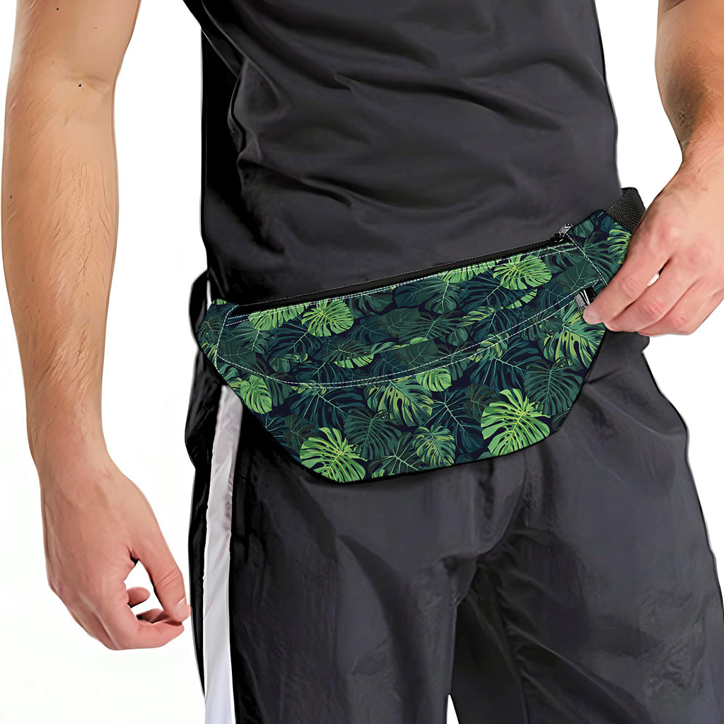 Monstera Palm Leaves Pattern Print Fanny Pack