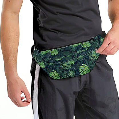 Monstera Palm Leaves Pattern Print Fanny Pack