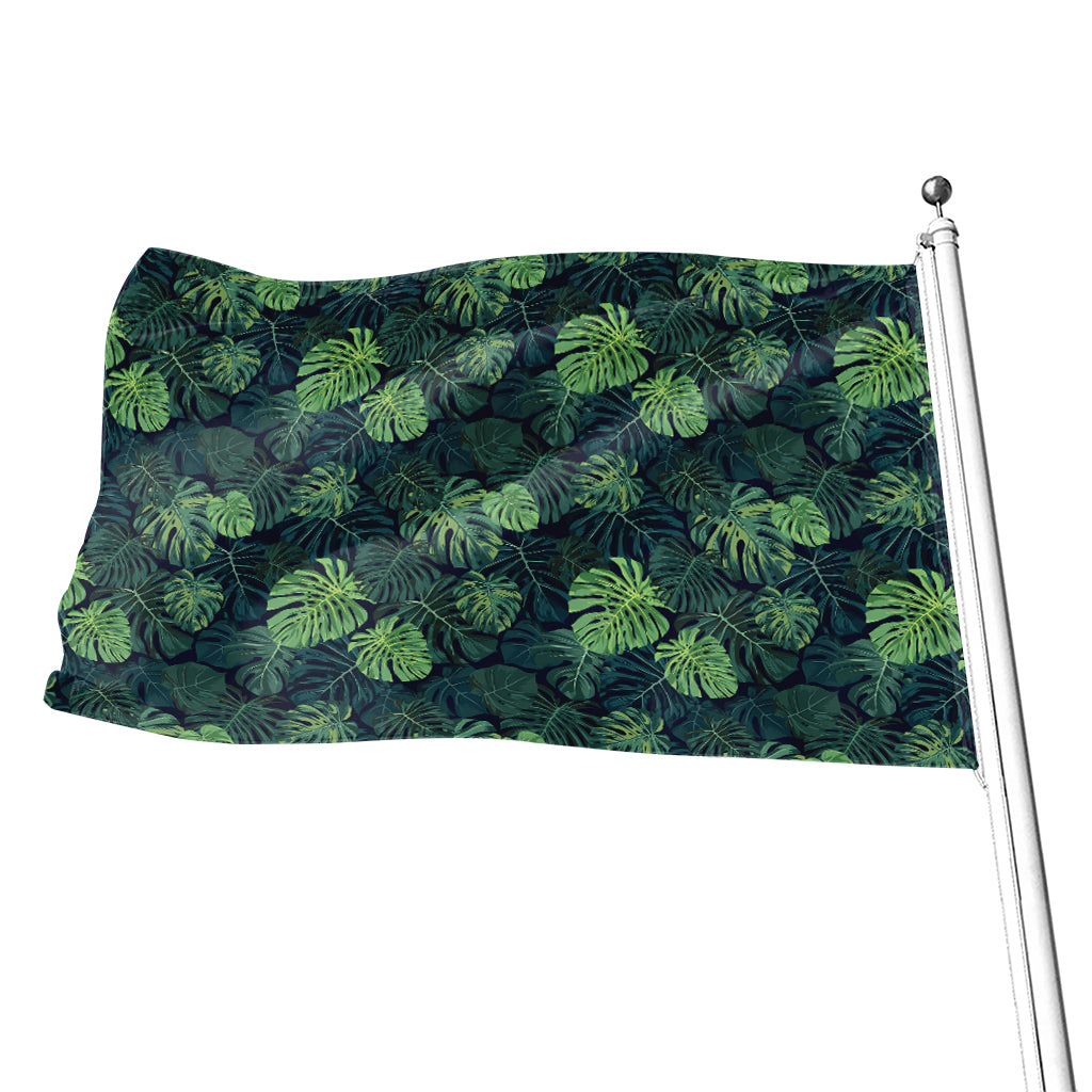 Monstera Palm Leaves Pattern Print Flag
