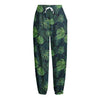 Monstera Palm Leaves Pattern Print Fleece Lined Knit Pants