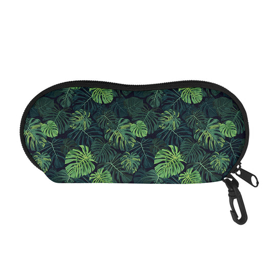 Monstera Palm Leaves Pattern Print Glasses Case