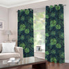 Monstera Palm Leaves Pattern Print Grommet Curtains