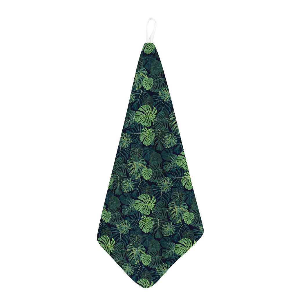 Monstera Palm Leaves Pattern Print Hand Towel