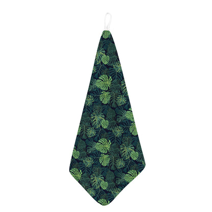Monstera Palm Leaves Pattern Print Hand Towel