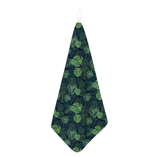 Monstera Palm Leaves Pattern Print Hand Towel