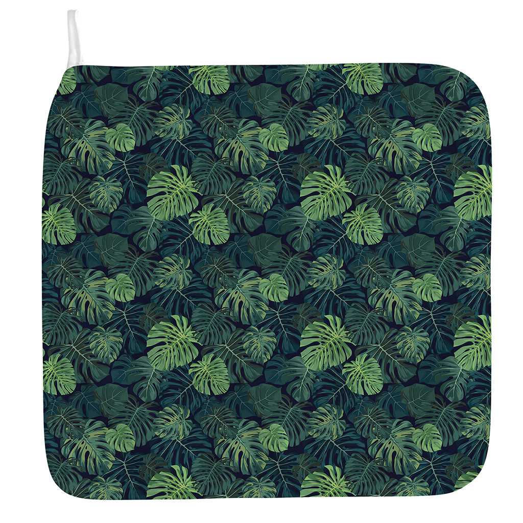 Monstera Palm Leaves Pattern Print Hand Towel