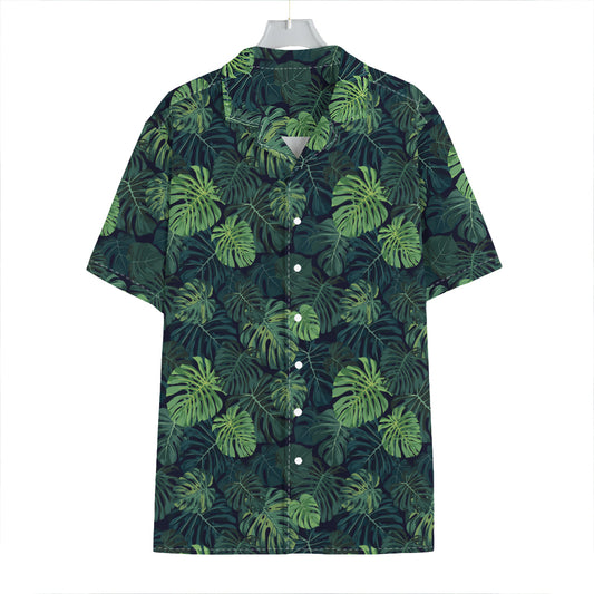 Monstera Palm Leaves Pattern Print Hawaiian Shirt