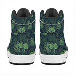 Monstera Palm Leaves Pattern Print High Top Leather Sneakers
