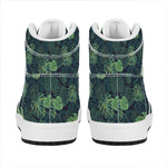 Monstera Palm Leaves Pattern Print High Top Leather Sneakers