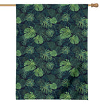 Monstera Palm Leaves Pattern Print House Flag