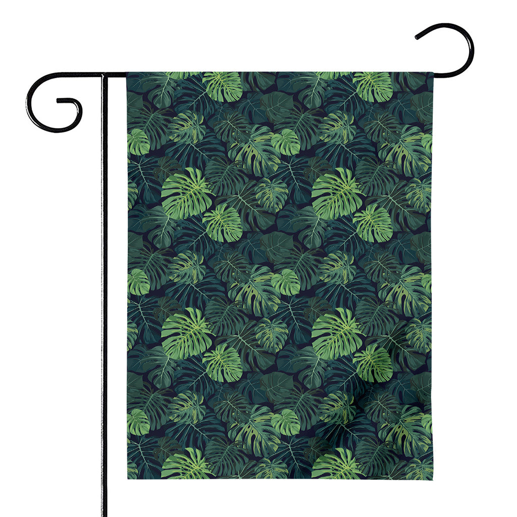 Monstera Palm Leaves Pattern Print House Flag