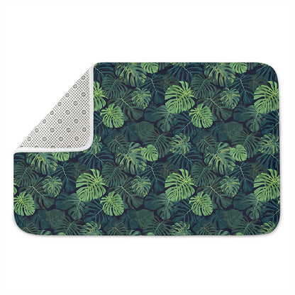 Monstera Palm Leaves Pattern Print Indoor Door Mat