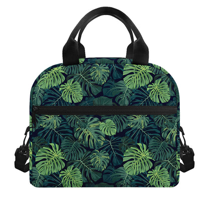 Monstera Palm Leaves Pattern Print Insulated Lunch Bag