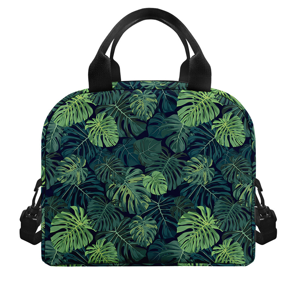 Monstera Palm Leaves Pattern Print Insulated Lunch Bag