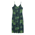Monstera Palm Leaves Pattern Print Jersey Midi Cami Dress