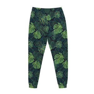 Monstera Palm Leaves Pattern Print Jogger Pants