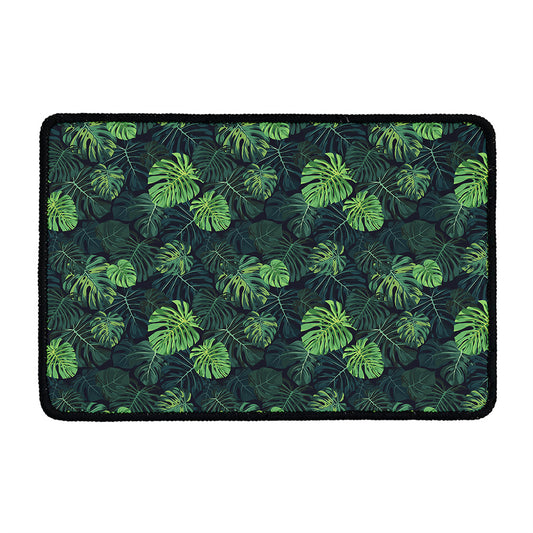Monstera Palm Leaves Pattern Print Kitchen Mat