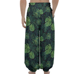 Monstera Palm Leaves Pattern Print Lantern Pants