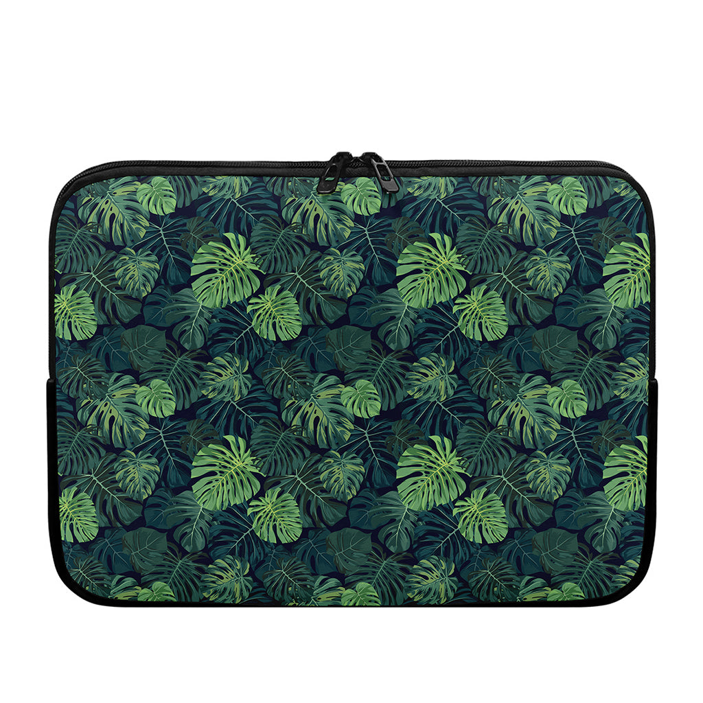 Monstera Palm Leaves Pattern Print Laptop Sleeve