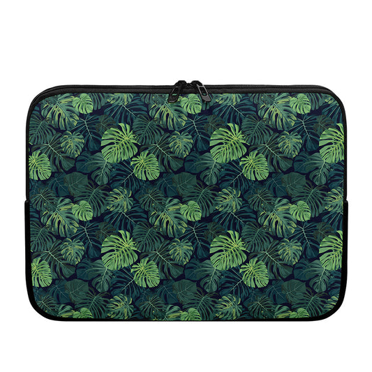 Monstera Palm Leaves Pattern Print Laptop Sleeve