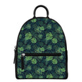 Monstera Palm Leaves Pattern Print Leather Backpack